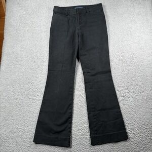 Ralph‎ Lauren Pants Womens 6 Bootcut Mid Rise Black Chino Pockets Stretch Boho